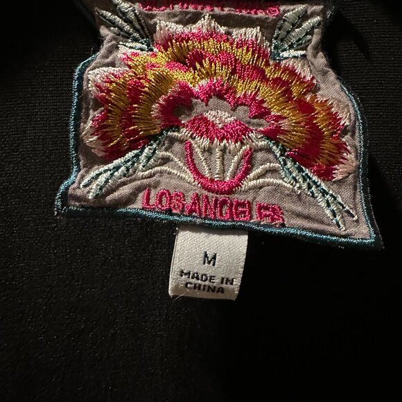 Johnny Was Isla Embroidered Velvet Dress Black Medium - Picture 3 of 4